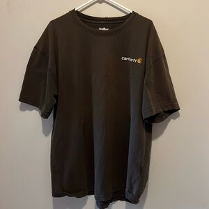 Men’s Vintage Carhartt Graphic Design Short Sleeve Shirt Size 2XL Brown